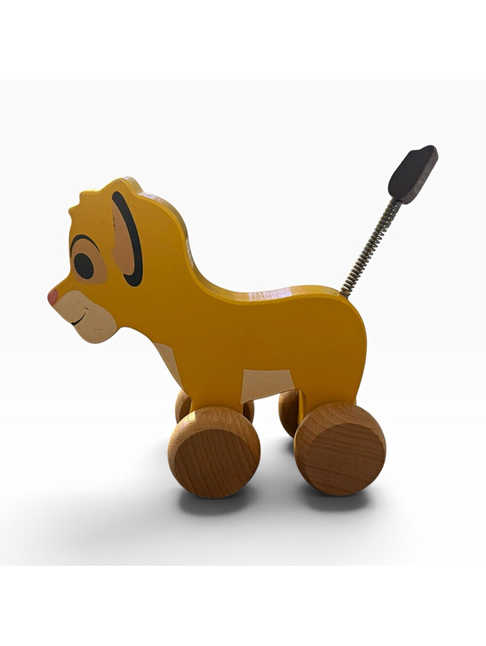 Disney The Lion King Simba Wooden Pull Toy on Wheels, Ages 3-5